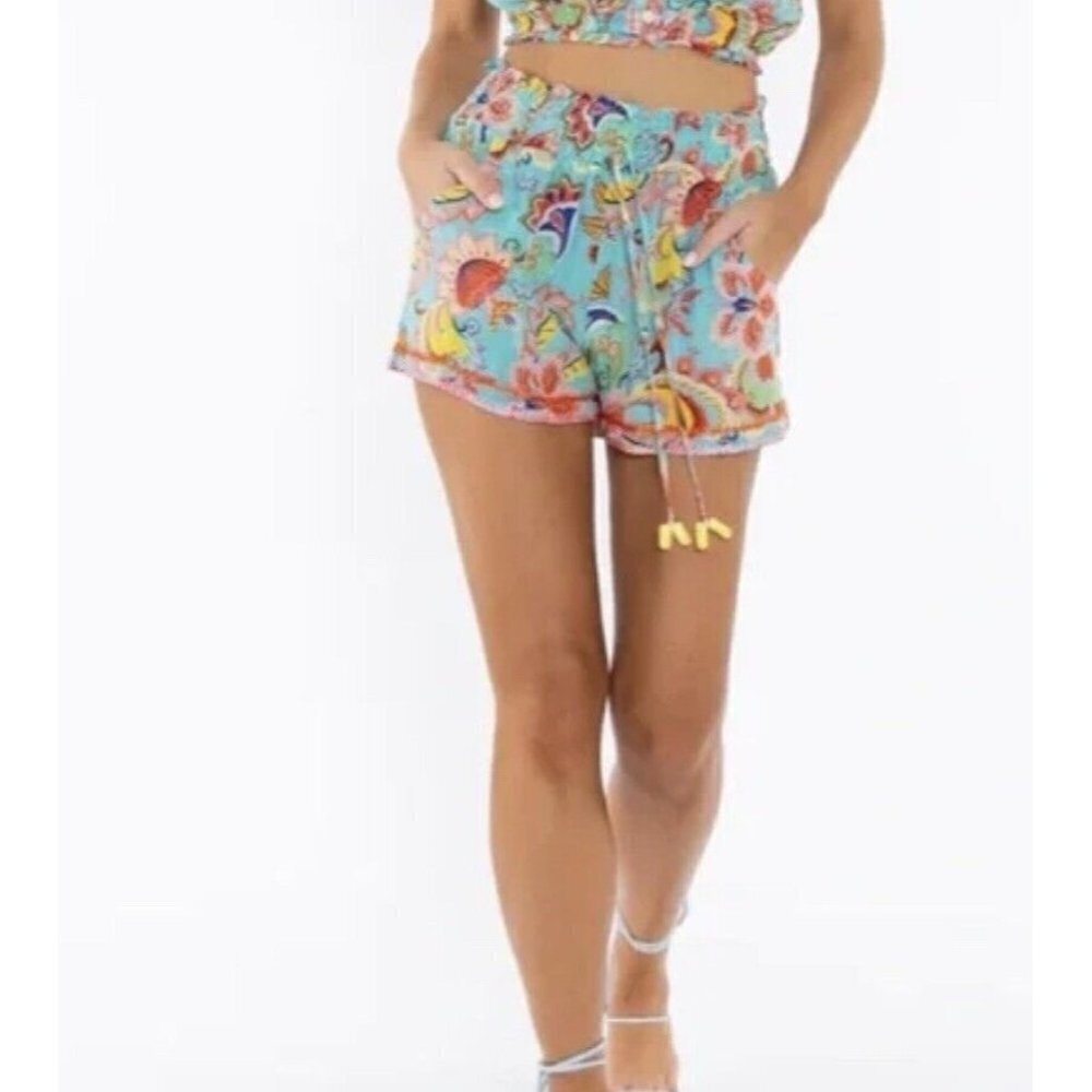Taj by Sabrina Crippa Canna Shorts Embroidered Floral Size Small NWTS NEW (O) - Picture 2 of 12